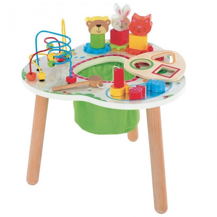 Masa, masuta multifunctionala multiactivitati din lemn, cuburi magentice